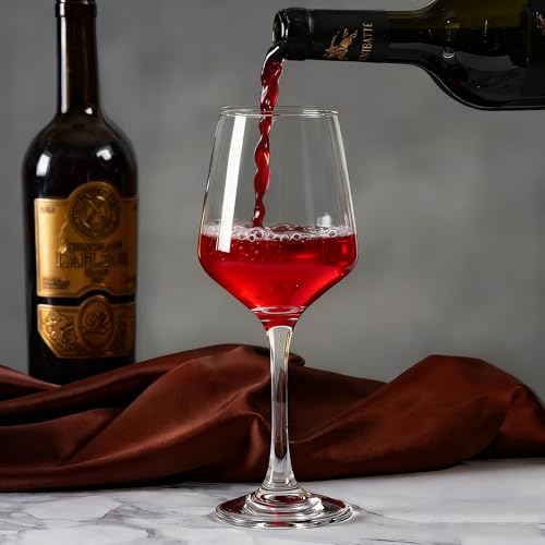 FrutPunch Red Wine Glasses Set of 2, Hand-Blown Crystal Clear Wine Glasses, 15OZ，Thin Rim, Long Stem, Perfect for White and Red Wine, Suitable for Parties, Weddings, Anniversaries - My Kitchen Products