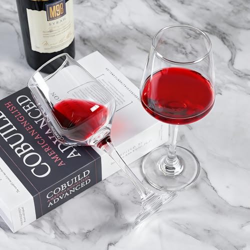 FrutPunch Red Wine Glasses Set of 2, Hand-Blown Crystal Clear Wine Glasses, 15OZ，Thin Rim, Long Stem, Perfect for White and Red Wine, Suitable for Parties, Weddings, Anniversaries - My Kitchen Products