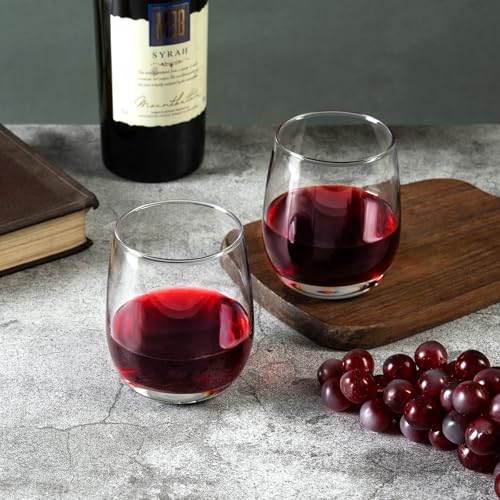 FrutPunch Stemless Wine Glasses, Stemless Wine Glass Set of 2, 12OZ Glasses, Suitable for Parties, an Ideal Wine Accessory Gift(2) - My Kitchen Products