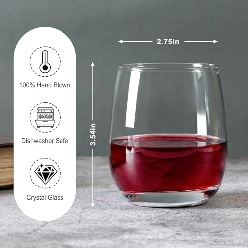 FrutPunch Stemless Wine Glasses, Stemless Wine Glass Set of 2, 12OZ Glasses, Suitable for Parties, an Ideal Wine Accessory Gift(2) - My Kitchen Products