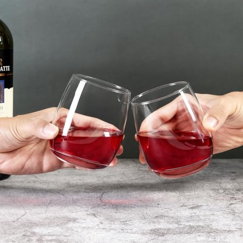 FrutPunch Stemless Wine Glasses, Stemless Wine Glass Set of 2, 12OZ Glasses, Suitable for Parties, an Ideal Wine Accessory Gift(2) - My Kitchen Products