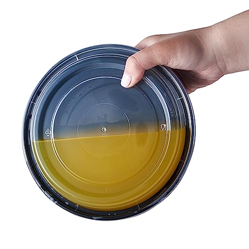 FULING 24 oz 50 ct Round Meal Prep Food Storage Containers with Lids To Go Plastic Lunch Plan Box Disposable Take Out Bowls Black BPA Free Reusable Durable Stackable Microwave Freezer Dishwasher Safe - My Kitchen Products