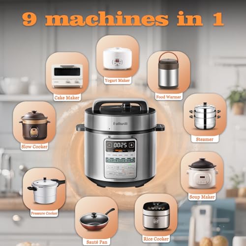 Fullwill Electric Pressure Cooker 6QT Dual Pots, 12 in 1 MultiFunction Cooker with 304 Stainless Steel & Ceramic Pots, Pressure Cook, Soup, Porridge, Yogurt, Meat Stew, Rice, Poultry, Beans and More - My Kitchen Products