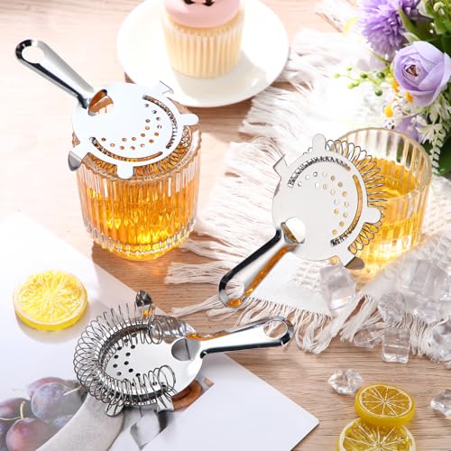 Funnymoom 16 Pack Cocktail Strainer 4 Prong Stainless Steel Bar Bartender Strainer 6 Inches Silver Bar Drink Tool for Bartenders and Mixologists - My Kitchen Products