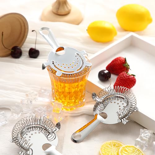 Funnymoom 27 Pack Cocktail Strainer 4 Prong Stainless Steel Bar Bartender Strainer 6 Inches Silver Bar Drink Tool for Bartenders and Mixologists - My Kitchen Products