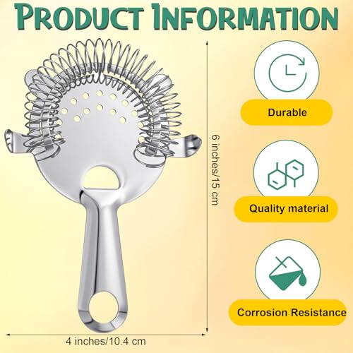 Funnymoom 27 Pack Cocktail Strainer 4 Prong Stainless Steel Bar Bartender Strainer 6 Inches Silver Bar Drink Tool for Bartenders and Mixologists - My Kitchen Products
