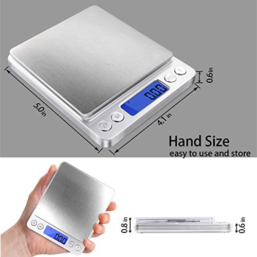 Fuzion Digital Gram Scale .01 Gram Accuracy, 500g Small Jewelry Scale, Mini Kitchen Food Scale for Herb, Powder, Gold, Coin - Weight Gram and Oz - My Kitchen Products