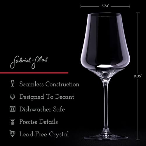 Gabriel-Glas StandArt Crystal Wine Glasses, Set of 2 with Gift Box - Premium, Universal Wine Glass for Red and White Wine - Dishwasher Safe, Lead-Free, 16 oz. - My Kitchen Products