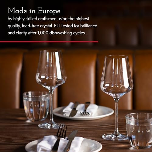 Gabriel-Glas StandArt Crystal Wine Glasses, Set of 2 with Gift Box - Premium, Universal Wine Glass for Red and White Wine - Dishwasher Safe, Lead-Free, 16 oz. - My Kitchen Products