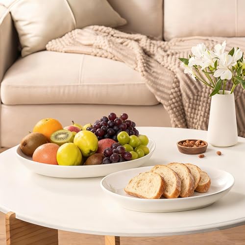 Gacoree Oval Serving Platters Set of 2 (14" & 12"), Large Wide Ceramic Serving Dishes for Entertaining, Turkey, Fish, Salad, Oven Safe White Porcelain Serving Plates - My Kitchen Products