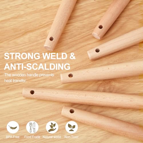 Gaixvny Kitchen Utensils Set - 34 PCS Non-Stick Silicone Cooking Utensils Set Spatula Set with Holder, Wooden Handle Spoon,Brush,Whisk Kitchen Gadgets Tools Set for Nonstick Cookware (Black-34P) - My Kitchen Products