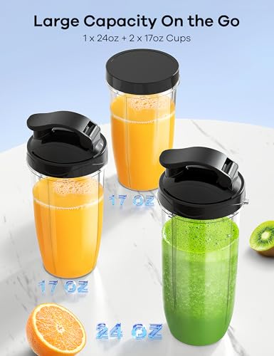 Ganiza Blender for Smoothies, 14Pcs Personal Blender for Shake and Smoothies for Kitchen with 3 Portable Cups (1x24oz & 2X17oz), Single Serve Smoothie Maker, Nutritious Recipe - My Kitchen Products