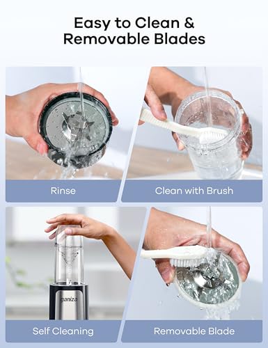 Ganiza Blender for Smoothies, 14Pcs Personal Blender for Shake and Smoothies for Kitchen with 3 Portable Cups (1x24oz & 2X17oz), Single Serve Smoothie Maker, Nutritious Recipe - My Kitchen Products