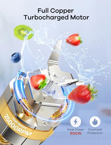 Ganiza Blender for Smoothies, 14Pcs Personal Blender for Shake and Smoothies for Kitchen with 3 Portable Cups (1x24oz & 2X17oz), Single Serve Smoothie Maker, Nutritious Recipe - My Kitchen Products
