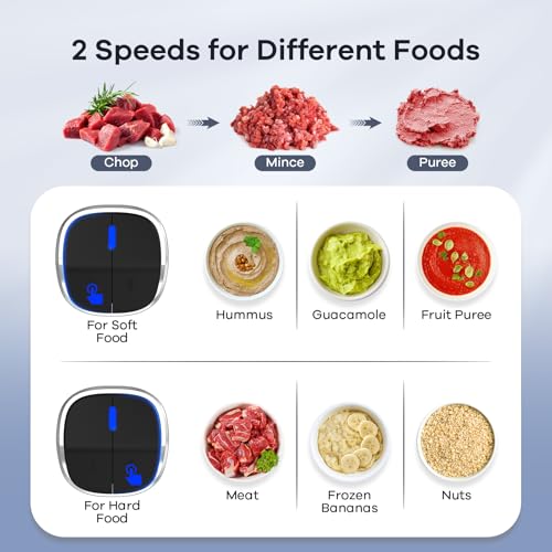 Ganiza Food Processor with Dual Bowls, 2-Speed Food Chopper & Meat Grinder - My Kitchen Products