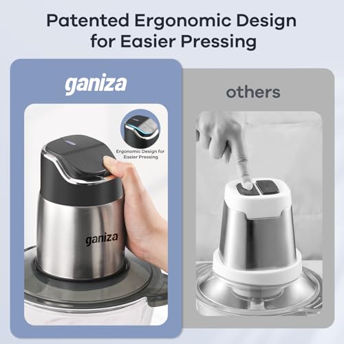 Ganiza Food Processor with Dual Bowls, 2-Speed Food Chopper & Meat Grinder - My Kitchen Products