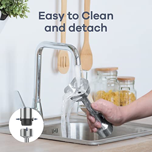 Ganiza Immersion Blender 5 in 1 Hand Blender Max 1000W Heavy Duty Motor, 16 Speed Mode Handheld Blender Stainless Steel Blade With 800ml Mixing Beaker, 600ml Chopper, Whisk and Milk Frother - My Kitchen Products