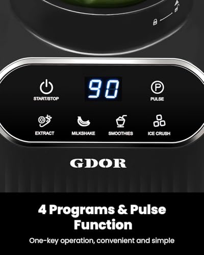 GDOR Professional Blender for Kitchen, 1200 Peak Watts Smoothie Blender, 5 Functions for Ice Crushing & Frozen Fruit, 52 Oz Glass Jar & 24 Oz To-Go Cup Combo, Self-Cleaning, Gray - My Kitchen Products