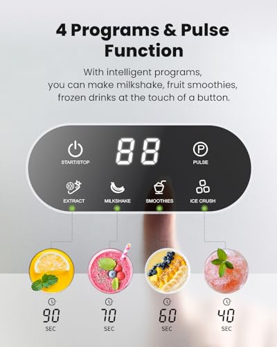 GDOR Professional Blender for Kitchen, 1200 Peak Watts Smoothie Blender, 5 Functions for Ice Crushing & Frozen Fruit, 52 Oz Glass Jar & 24 Oz To-Go Cup Combo, Self-Cleaning, Black - My Kitchen Products
