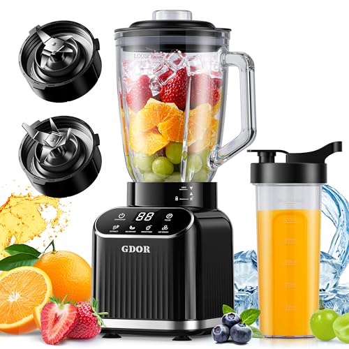 GDOR Professional Blender for Kitchen, 1200 Peak Watts Smoothie Blender, 5 Functions for Ice Crushing & Frozen
