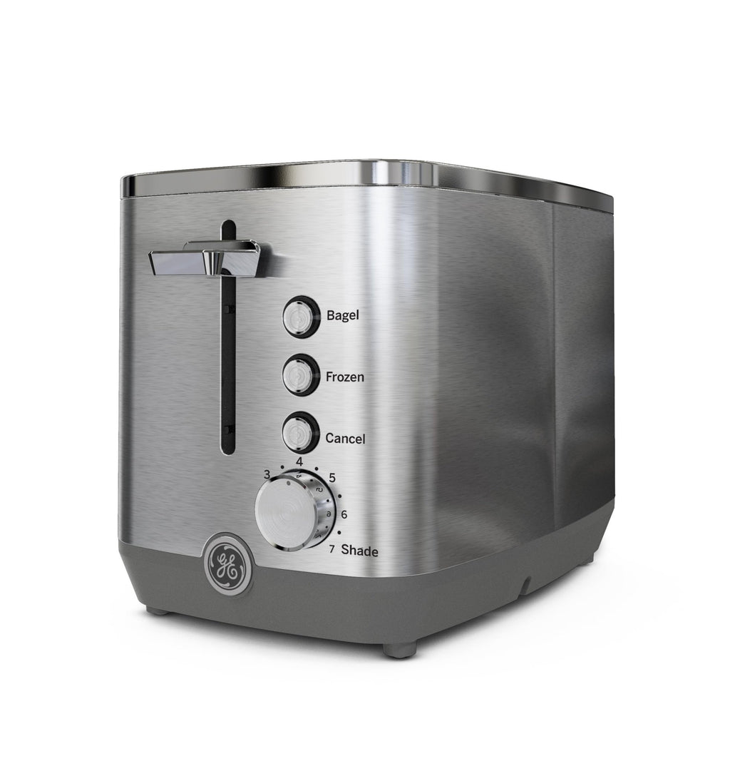 GE 2 Slice Stainless Steel Toaster, Extra Wide Slots for Toasting Bagels, Breads, Waffles & More, 7 Adjustable Shade Settings, Removable Crumb Tray, Countertop Kitchen Essentials, 850 Watts - My Kitchen Products