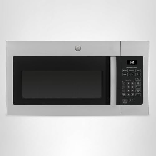 GE 30" Over-the-Range Microwave, 1.6 Cu. Ft., 1000 Watts, 300 CFM Hood Vent, LED Lighting, Auto Defrost, Easy Mount Install, Stainless Steel, JVM3160RFSS - My Kitchen Products