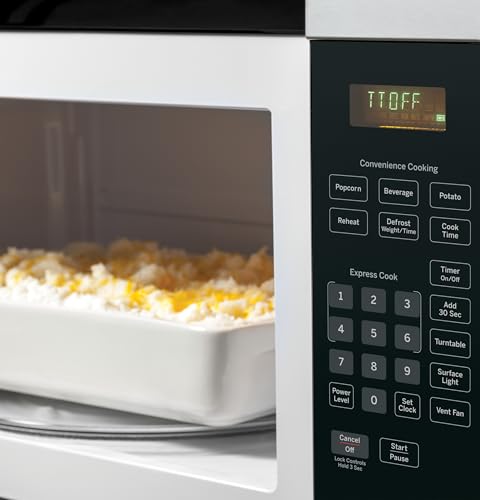 GE 30" Over-the-Range Microwave, 1.6 Cu. Ft., 1000 Watts, 300 CFM Hood Vent, LED Lighting, Auto Defrost, Easy Mount Install, Stainless Steel, JVM3160RFSS - My Kitchen Products