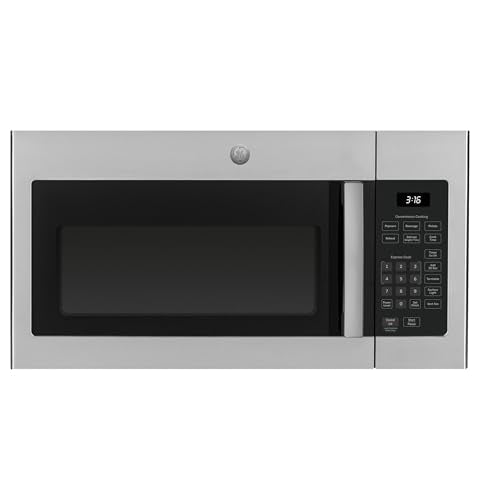 GE 30" Over-the-Range Microwave, 1.6 Cu. Ft., 1000 Watts, 300 CFM Hood Vent, LED Lighting, Auto Defrost, Easy Mount Install, Stainless Steel, JVM3160RFSS - My Kitchen Products