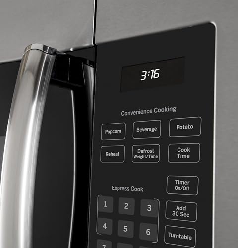 GE 30" Over-the-Range Microwave, 1.6 Cu. Ft., 1000 Watts, 300 CFM Hood Vent, LED Lighting, Auto Defrost, Easy Mount Install, Stainless Steel, JVM3160RFSS - My Kitchen Products