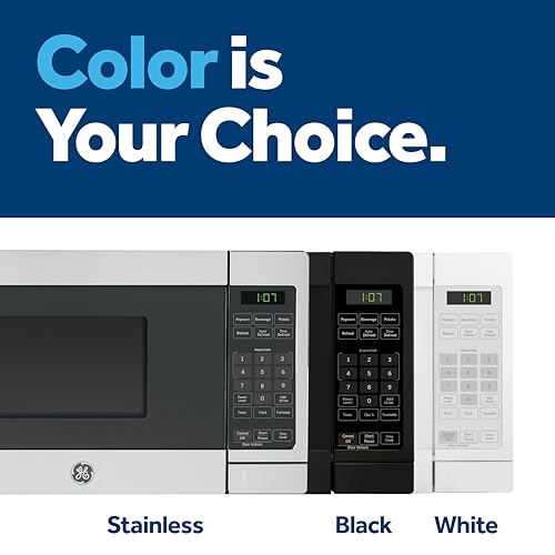 GE Compact Countertop Microwave Oven, 0.7 Cubic Ft., 700-watt Capacity, 6 Auto Cooking Settings, Child-Lock Technology, Dorm Room or Apartment, Stainless Steel - My Kitchen Products