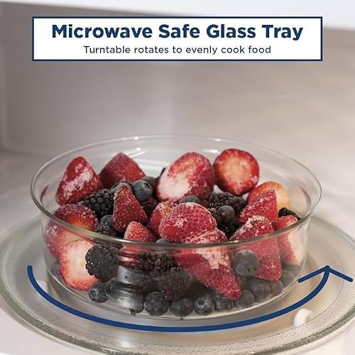 GE Compact Countertop Microwave Oven, 1.1 Cubic Ft., 950w Capacity, 6 Auto Cook Settings, Child-Lock Technology, Dorm Room, Apartment, Stainless Steel - My Kitchen Products