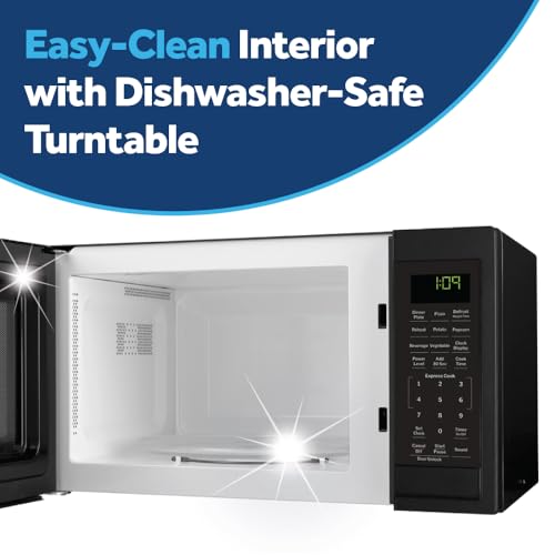 GE Countertop Microwave Oven, Compact 0.9 Cubic Ft., 900-watt Capacity, 7 Auto Cooking Settings, Child-Lock Technology, Kitchen Essentials for The Countertop, Dorm Room or Apartment, Stainless Steel - My Kitchen Products