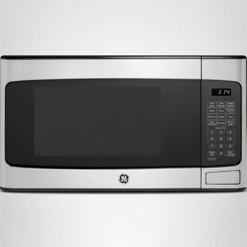 GE Countertop Microwave Oven, Compact 1.1 Cubic Ft., 950-watt Capacity, 6 Auto Cooking Settings, Child-Lock Technology, Kitchen Essentials for The Countertop, Dorm Room or Apartment, Stainless Steel - My Kitchen Products