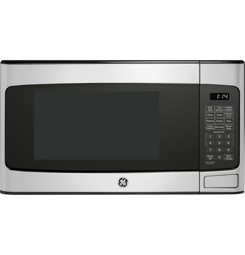 GE Countertop Microwave Oven, Compact 1.1 Cubic Ft., 950-watt Capacity, 6 Auto Cooking Settings, Child-Lock Technology, Kitchen Essentials for The Countertop, Dorm Room or Apartment, Stainless Steel - My Kitchen Products