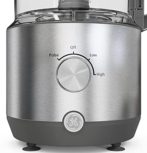 GE Food Processor, Large 12-Cup Vegetable Chopper for Shredding, Mincing, Dicing & Kneading Dough, 9 Stainless Steel Accessories, 550W Motor, 3 Speed, Dishwasher Safe - My Kitchen Products