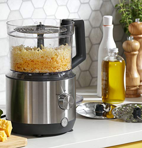 GE Food Processor, Large 12-Cup Vegetable Chopper for Shredding, Mincing, Dicing & Kneading Dough, 9 Stainless Steel Accessories, 550W Motor, 3 Speed, Dishwasher Safe - My Kitchen Products