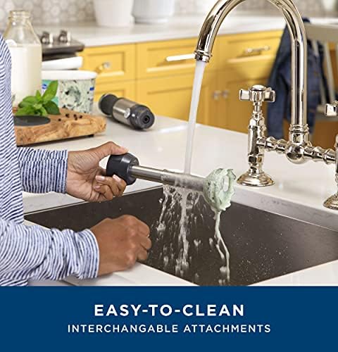 GE Immersion Blender | Handheld Blender for Shakes, Smoothies, Baby Food & More | Includes Whisk & Blending Jar | 2-Speed | Interchangeable Attachment for Easy Clean | 500 Watts | Stainless Steel - My Kitchen Products