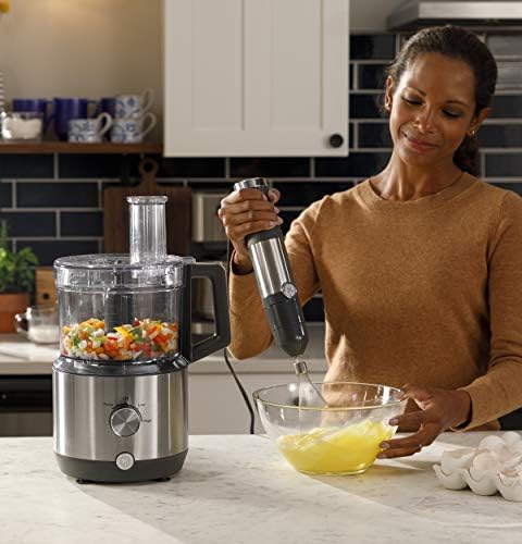 GE Immersion Blender | Handheld Blender for Shakes, Smoothies, Baby Food & More | Includes Whisk & Blending Jar | 2-Speed | Interchangeable Attachment for Easy Clean | 500 Watts | Stainless Steel - My Kitchen Products