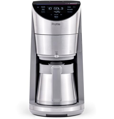 GE Profile Smart Grind & Brew Coffee Maker w/Podless Single Serve, 90oz Water Reservoir, 10 Cup Thermal Carafe, Voice Control, Adjustable Burr Grinder, SCA Certified, Barista-Quality, Stainless Steel - My Kitchen Products