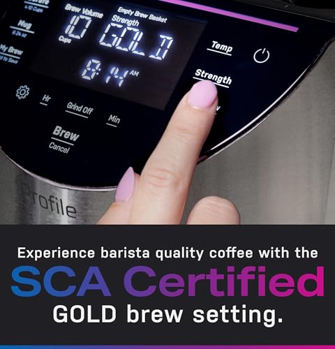 GE Profile Smart Grind & Brew Coffee Maker w/Podless Single Serve, 90oz Water Reservoir, 10 Cup Thermal Carafe, Voice Control, Adjustable Burr Grinder, SCA Certified, Barista-Quality, Stainless Steel - My Kitchen Products