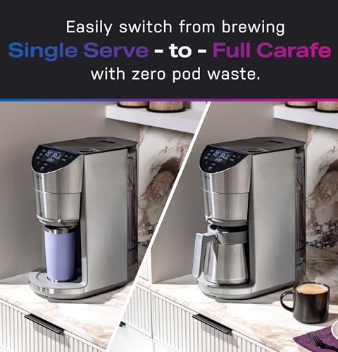GE Profile Smart Grind & Brew Coffee Maker w/Podless Single Serve, 90oz Water Reservoir, 10 Cup Thermal Carafe, Voice Control, Adjustable Burr Grinder, SCA Certified, Barista-Quality, Stainless Steel - My Kitchen Products