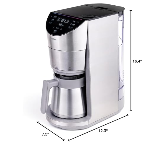 GE Profile Smart Grind & Brew Coffee Maker w/Podless Single Serve, 90oz Water Reservoir, 10 Cup Thermal Carafe, Voice Control, Adjustable Burr Grinder, SCA Certified, Barista-Quality, Stainless Steel - My Kitchen Products