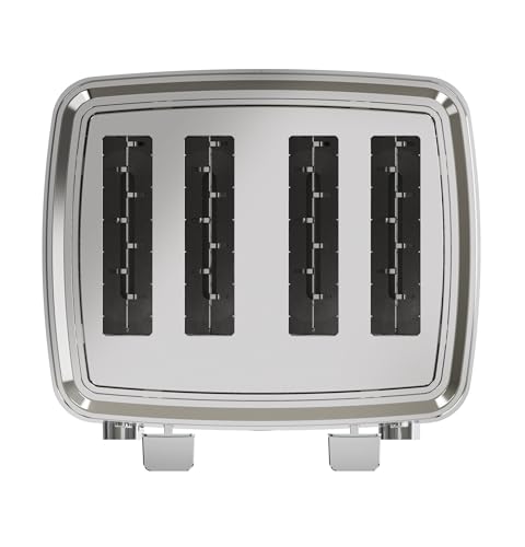 GE Stainless Steel 4 Slice Toaster | Extra Wide Slots for Bagels, Breads, Waffles & More | 7 Shade Options | Countertop Kitchen Essentials | 1500 watt - My Kitchen Products