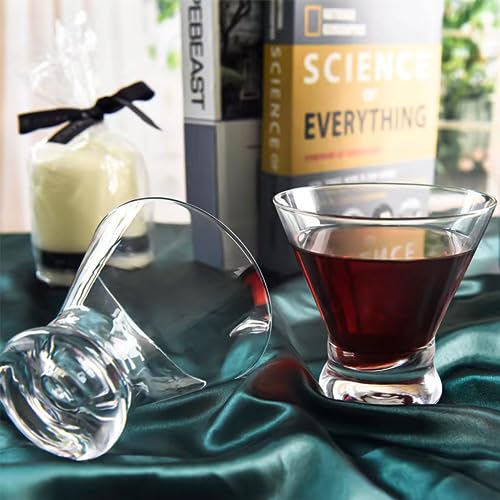 Gencywe 2 Pack Martini Glasses, 8 Ounce Crystal Cocktail Glasses, Martini Drinking Glasses, Hand Blown Stemless Cocktail Glassware for Bar, Martini, Cosmopolitan, Manhattan, Gimlet, Pisco Sour, Brandy - My Kitchen Products