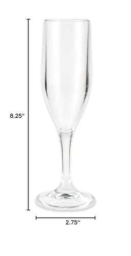 G.E.T. SW-1401-1-SAN-CL-EC BPA-Free Shatterproof Plastic Champagne Glasses, 6 Ounce, Clear (Set of 4) - My Kitchen Products