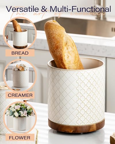 getstar Extra Large Rotating Utensil Holder for Kitchen Counter, 7.2" Ceramic Utensils Crocks Set for Countertop Large & Small Utensil Organizer for Spatula Farmhouse Kitchen Decor - My Kitchen Products