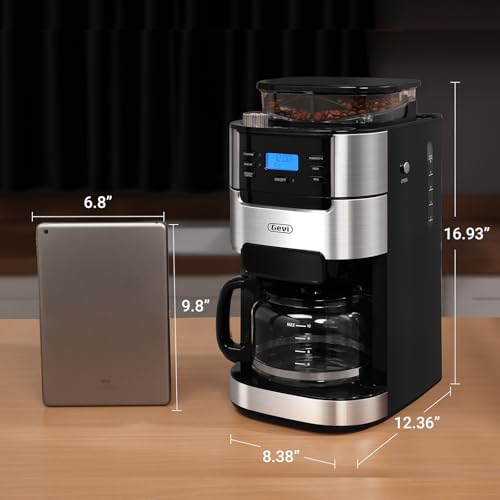 Gevi 10-Cup Drip Coffee Maker with Built-in Burr Grinder & Programmable Timer, 1.5L Water Tank, Auto Keep-Warm, Reusable Filter - Fresh Ground Coffee Machine (Black) - My Kitchen Products