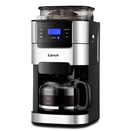 Gevi 10-Cup Drip Coffee Maker with Burr Grinder | Programmable Timer, 1.5L Water Tank, Reusable Filter, Warming Plate, All-in-One Brew & Grind Coffee Machine - My Kitchen Products