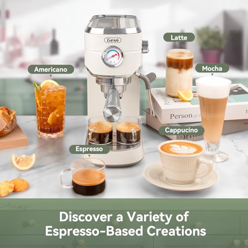 Gevi 20 Bar Espresso Coffee Machine with Burr Grinder Set | 35 Precise Grind Settings | Milk Frother for Latte Cappuccino | Professional Home Barista Kit | Gift for Coffee Lovers - My Kitchen Products