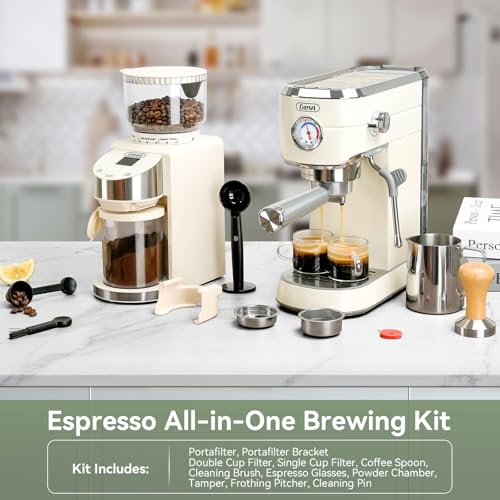 Gevi 20 Bar Espresso Coffee Machine with Burr Grinder Set | 35 Precise Grind Settings | Milk Frother for Latte Cappuccino | Professional Home Barista Kit | Gift for Coffee Lovers - My Kitchen Products
